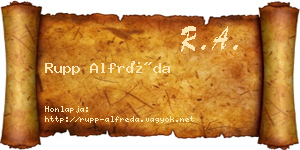 Rupp Alfréda névjegykártya